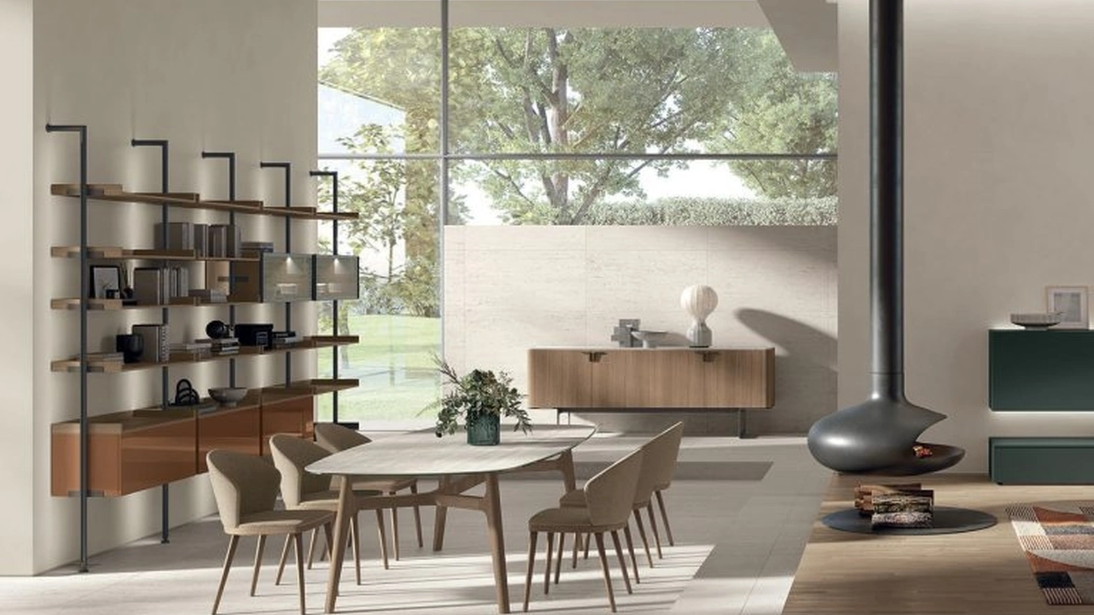 Sedia Meryl in tessuto e legno di Tomasella