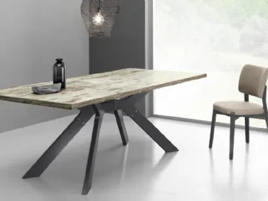 Sedia imbottita con struttura in legno Tecla fissa di Eurosedia