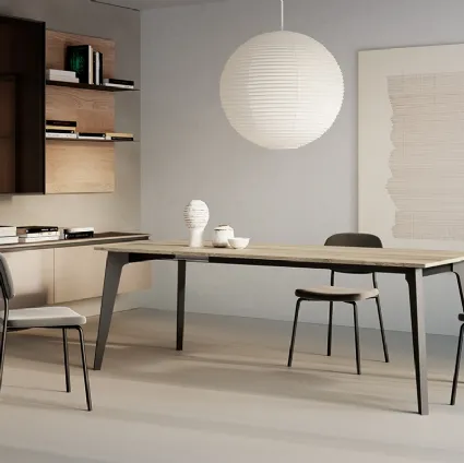 Tavolo allungabile Rubens con top in laminato e gambe in legno verniciato di Arredo3