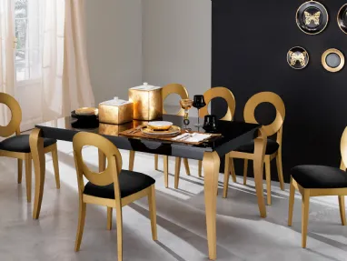 Tavolo in stile classico in laminato e metallo Impero Oro di Eurosedia