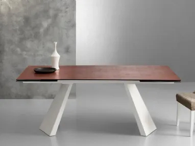 Tavolo allungabile di design in metallo e laminato Pechino di Eurosedia