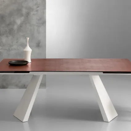Tavolo allungabile di design in metallo e laminato Pechino di Eurosedia