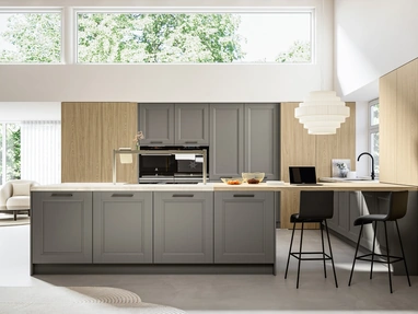 Cucina Classica con penisola Gioiosa 01 in laccato e laminato di Arredo3