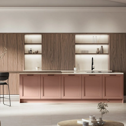 Cucina Classica con isola Opera 01 in laccato e laminato di Arredo3