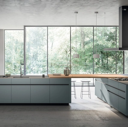 Cucina Moderna con doppia isola Glass 2|0 01 di Arredo3