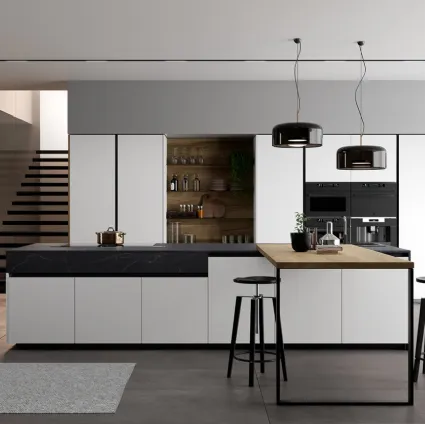 Cucina Moderna con penisola Glass 2 0 di Arredo3