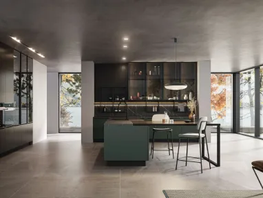 Cucina Moderna Kalì 04 con penisola di Arredo3