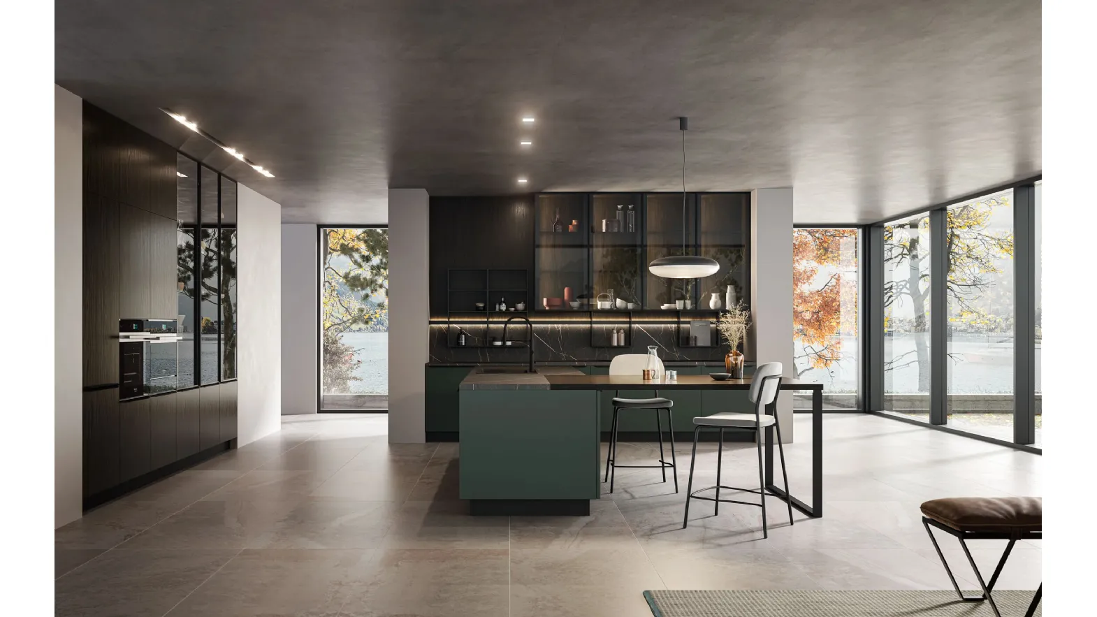 Cucina Moderna Kalì 04 con penisola di Arredo3