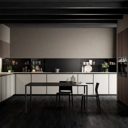 Cucina Moderna angolare Kronos in vetro Nebbia opaco di Arredo3