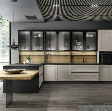 Cucina Moderna Meg 02 con penisola di Arredo3