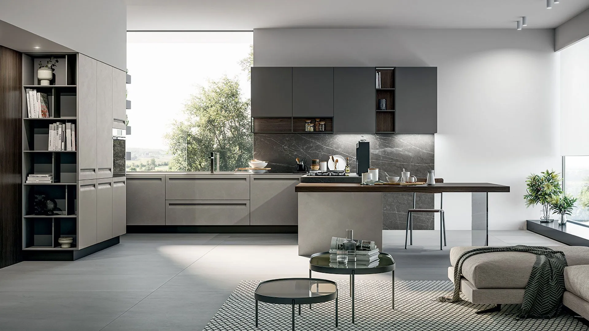  Tekna, cucina di design con maniglia integrata di Arredo3 