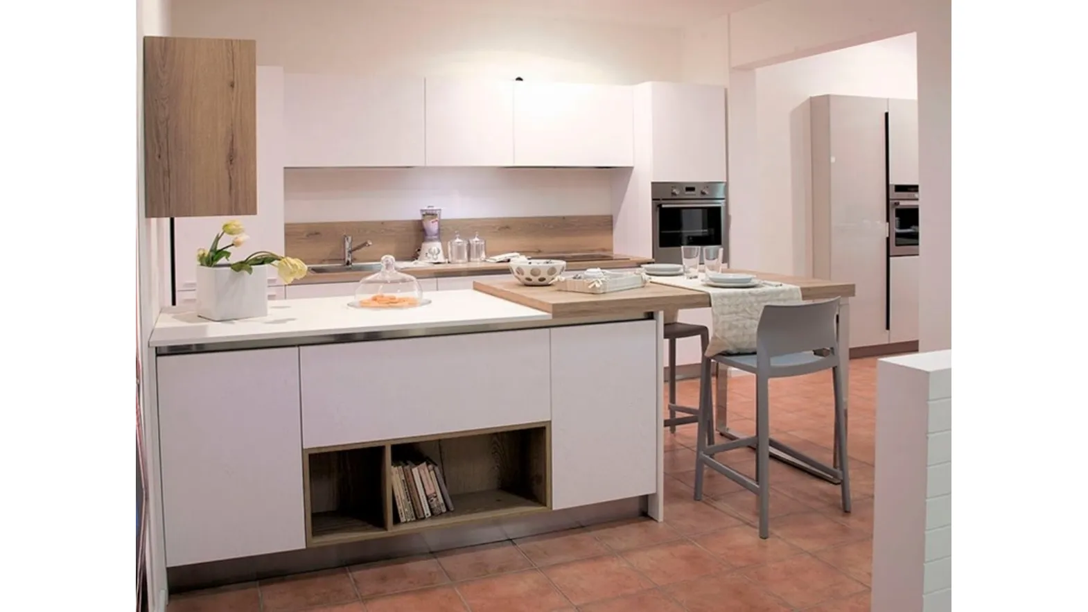 Cucina Kalì Rovere bianco Arredo3 a prezzo Outlet