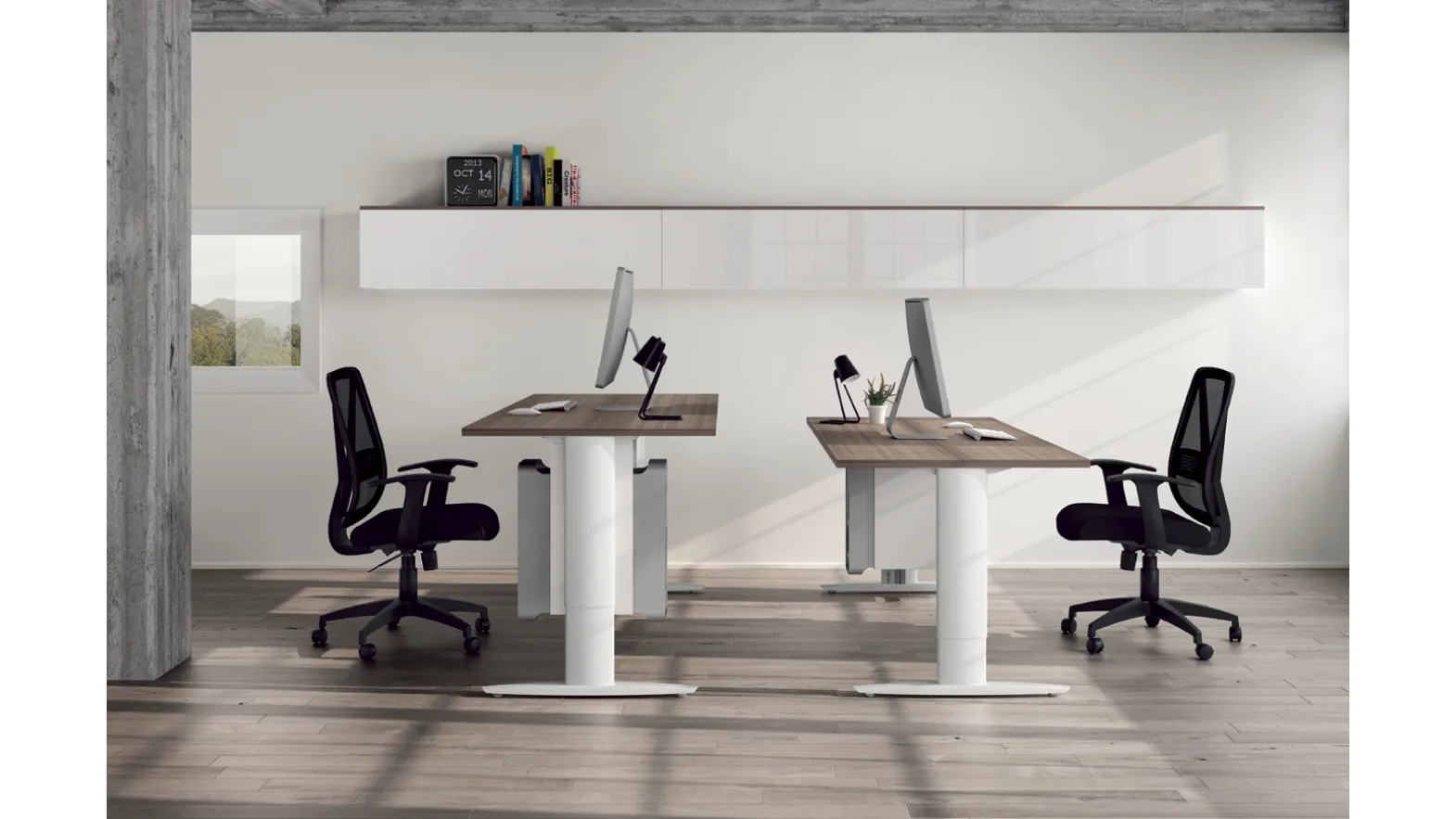 Seduta ergonomica Operativa 04 in tessuto tecnico Nero traspirante di Colombini Office